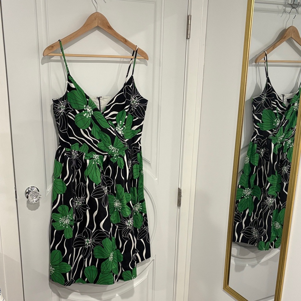 AGB Black and Green Floral Dress